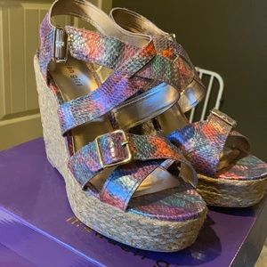 Steve Madden multicolored wedge.